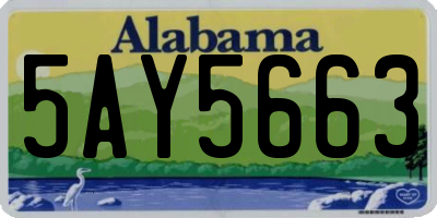 AL license plate 5AY5663