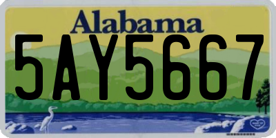 AL license plate 5AY5667