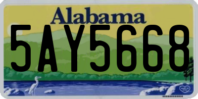 AL license plate 5AY5668