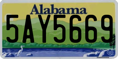AL license plate 5AY5669