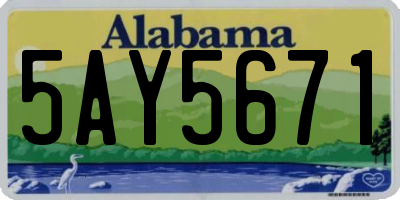 AL license plate 5AY5671