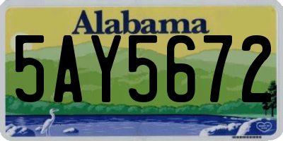 AL license plate 5AY5672