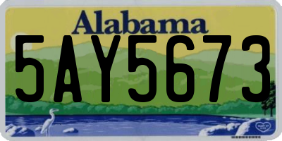 AL license plate 5AY5673