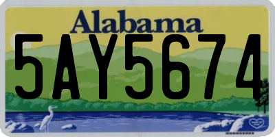 AL license plate 5AY5674