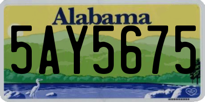 AL license plate 5AY5675