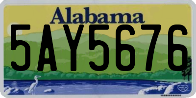 AL license plate 5AY5676