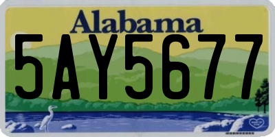 AL license plate 5AY5677