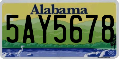 AL license plate 5AY5678