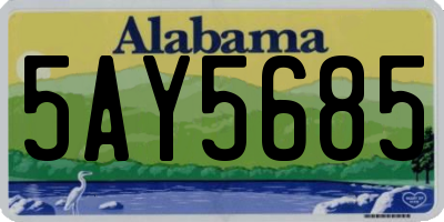 AL license plate 5AY5685
