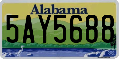 AL license plate 5AY5688
