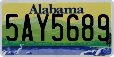 AL license plate 5AY5689