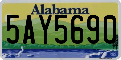 AL license plate 5AY5690