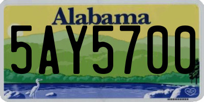 AL license plate 5AY5700