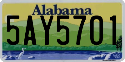 AL license plate 5AY5701