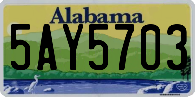 AL license plate 5AY5703