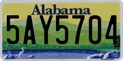 AL license plate 5AY5704