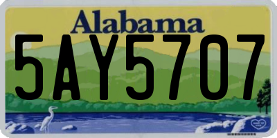 AL license plate 5AY5707