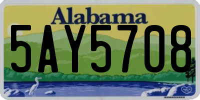 AL license plate 5AY5708