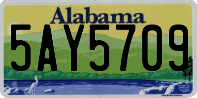 AL license plate 5AY5709