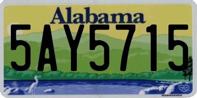 AL license plate 5AY5715