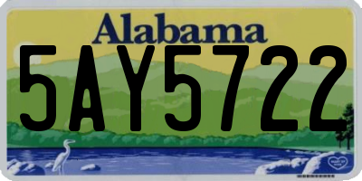 AL license plate 5AY5722