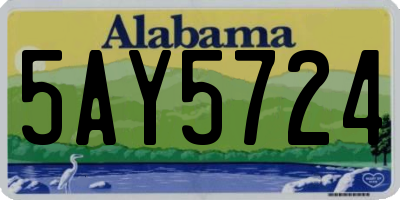 AL license plate 5AY5724