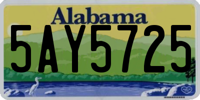 AL license plate 5AY5725