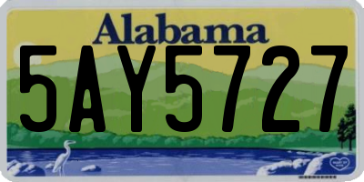 AL license plate 5AY5727
