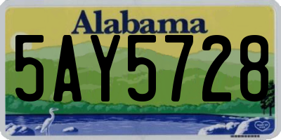 AL license plate 5AY5728