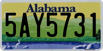 AL license plate 5AY5731