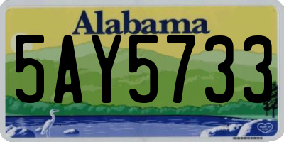 AL license plate 5AY5733