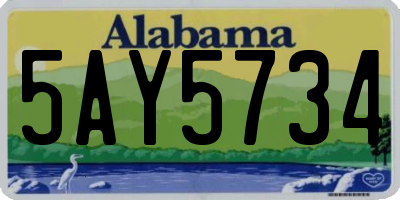 AL license plate 5AY5734