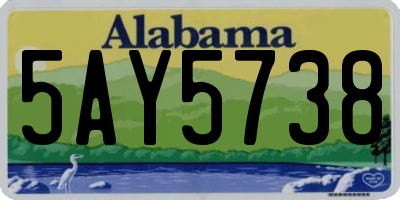 AL license plate 5AY5738