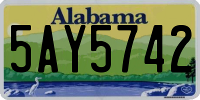 AL license plate 5AY5742