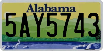 AL license plate 5AY5743