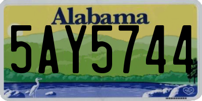 AL license plate 5AY5744