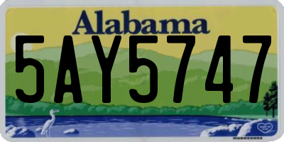 AL license plate 5AY5747