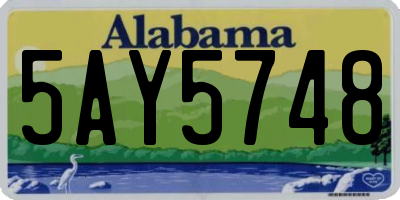 AL license plate 5AY5748