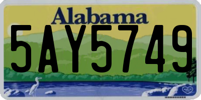 AL license plate 5AY5749
