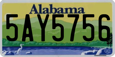 AL license plate 5AY5756
