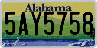 AL license plate 5AY5758