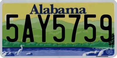 AL license plate 5AY5759