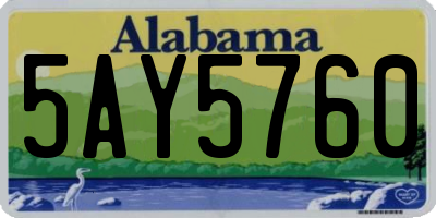 AL license plate 5AY5760