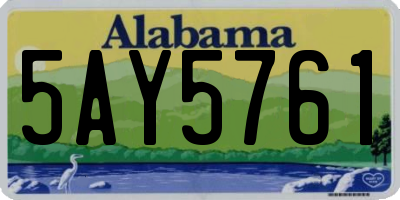AL license plate 5AY5761