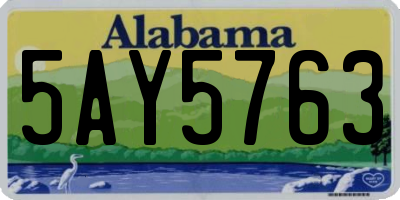 AL license plate 5AY5763