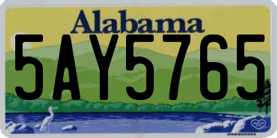 AL license plate 5AY5765