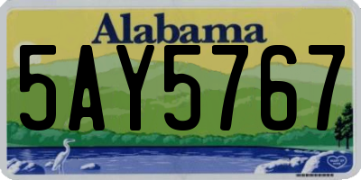 AL license plate 5AY5767