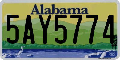 AL license plate 5AY5774