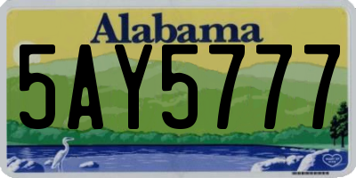 AL license plate 5AY5777