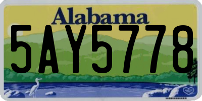 AL license plate 5AY5778
